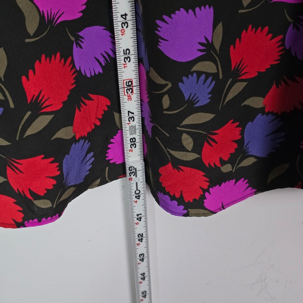 J.Crew Silk Floral Midi Dress Women Preppy Mod Office Size 6 Ruffle Button Front - Picture 6 of 9